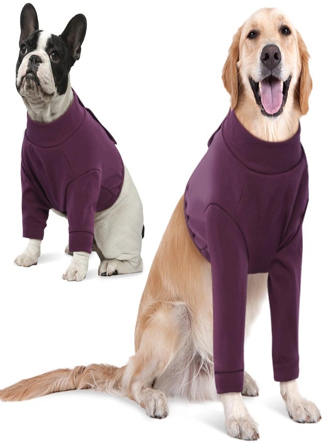 أيدوميك بدلة تعافي الكلاب من إيدوميك، بدلة تعافي الكلاب بعد جراحة الأرجل الأمامية، أكمام مريحة لمفاصل الأرجل بعد الجراحة، واقيات دعامات الكوع لإصابات الأرجل وآلام المفاصل، بدائل لأطواق المخروط، بنفسجي، مقاس 2XL - Image 1